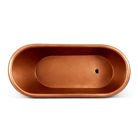 Handcrafted Copper Bathtub With Warm Patina Sculpted Form